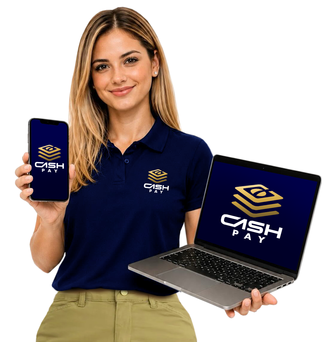 Especialista CashPay apresentando o aplicativo e a plataforma